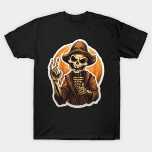 Creepy Command: Halloween's Skeleton Sentinel T-Shirt